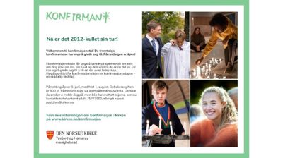 Annonse om påmelding til konfirmasjon, Tysfjord og Hamarøy menighetsråd