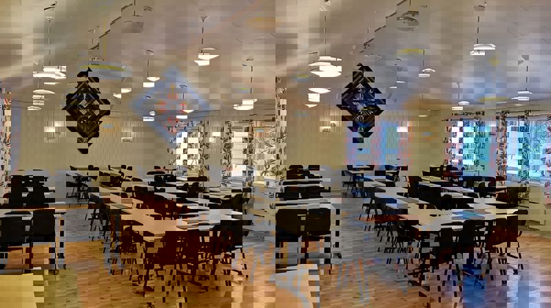 Her er et oppsett med plass til 60 personer.