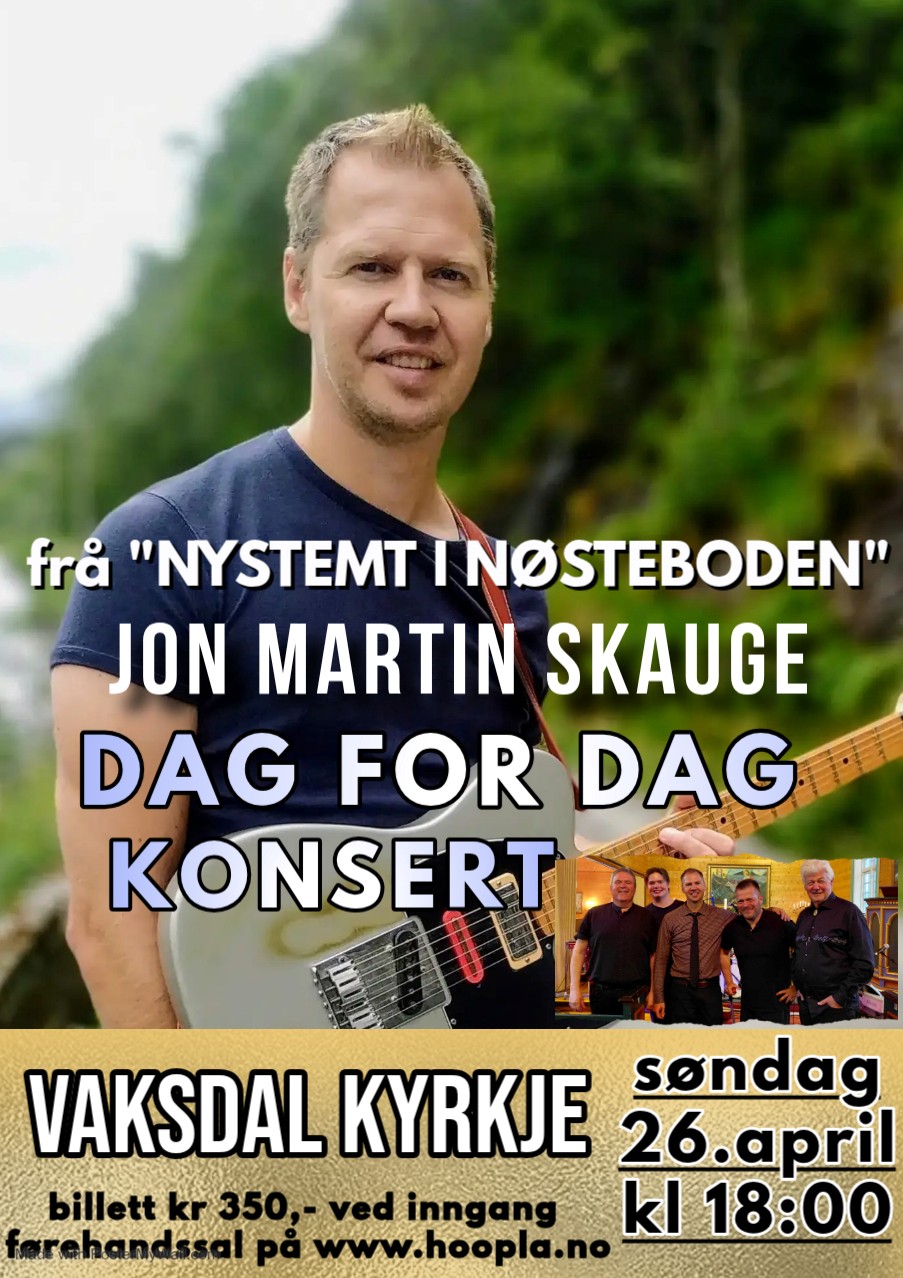 Konsert i Vaksdal kyrkje 26. april kl. 18.00