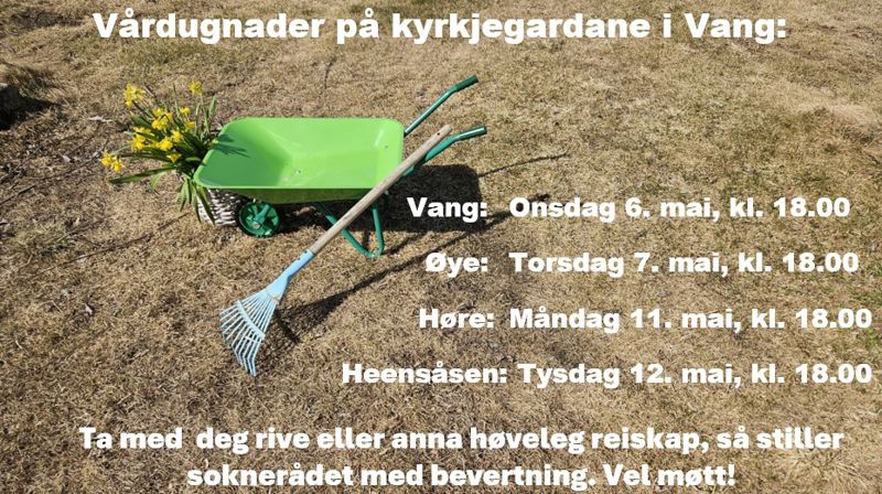 Vårdugnad på kyrkjegardane i Vang
