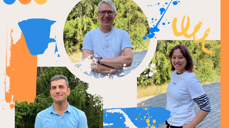 Øverst Per Willy Wilhelmsen, til venstre Basel Abokersha og til høyre Ann-Kristin Trondsen