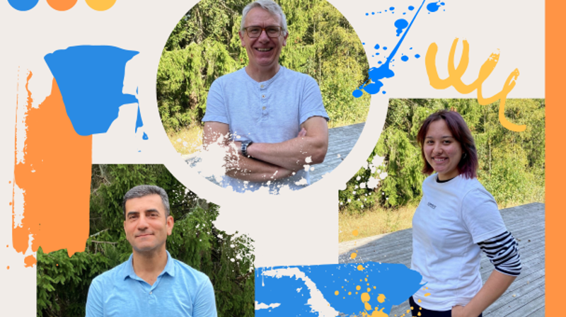 Øverst Per Willy Wilhelmsen, til venstre Basel Abokersha og til høyre Ann-Kristin Trondsen