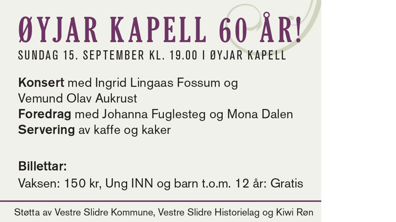 Øyjar kapell 60 år