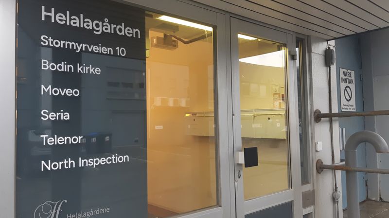 Inngangen til kontorene i Stormyrveien 10
