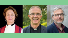 Fra venstre: Domprost Kari Mangrud Alvsvåg, prost Kåre Rune Hauge, professor Harald Hegstad