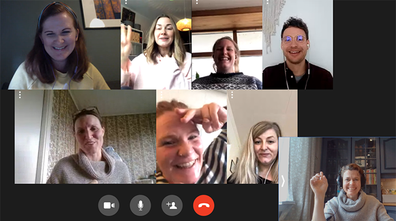 Slik ser 13-20-gjengen ut når de samhandler på Teams. (Skjermdump)