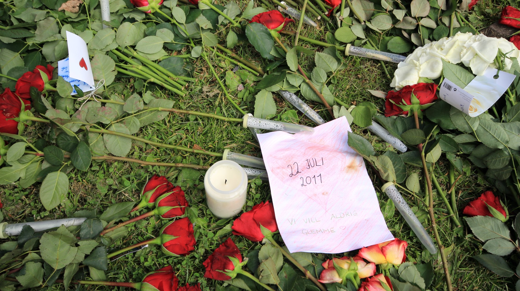 Blomsterhavet utenfor Oslo domkirke i 2011. Foto: Den norske kirke / Oslo domkirke