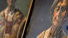 Nærbilde av portrettet av Helga Haugland Byfuglien.