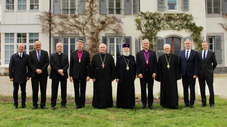 Ledende reprsesentanter fra KV-medlemskirker fra flere europeiske land på samlingen i Sveits 30. mars.  Photo: Marianne Ejdersten/Kirkenes Verdensråd Photo: Marianne Ejdersten/WCC