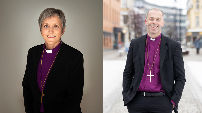 Ole Kristian Bonden, biskop i Hamar og Herborg Finnset, biskop i Nidaros. Foto: Den norske kirke