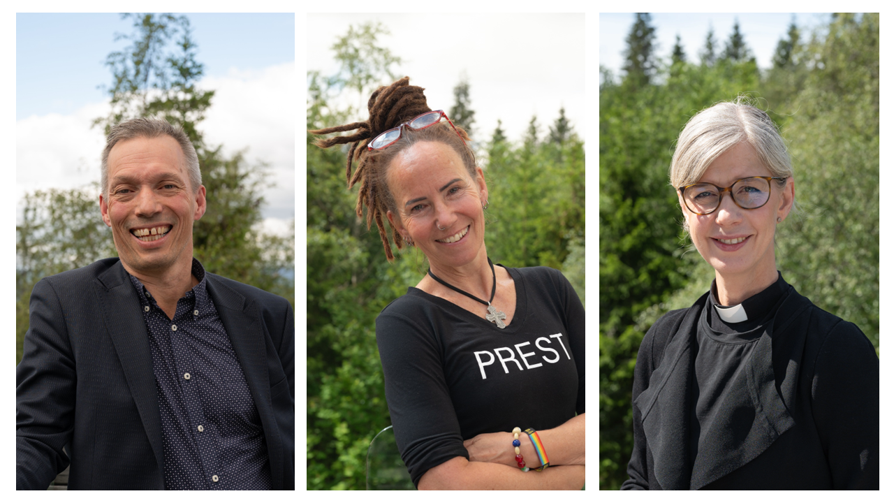 Tre kandidater til biskop i Oslo bispedømme: Sturla Stålsett, Sunniva Gylver og Ingeborg Sommer. 