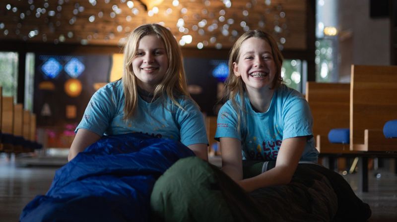 Meir enn 6 000 born har delteke på Lys vaken med overnatting i kyrkja i 2024. Foto frå Mortensrud kirke: Kyrkjerådet.