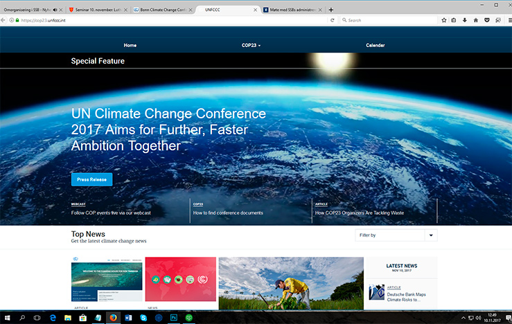 Besøk nettsiden til COP23