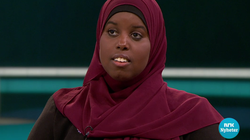 Sumaya Jirde Ali var gjest hos Ole Torp forrige uke. (Bilde fra nrk.no)