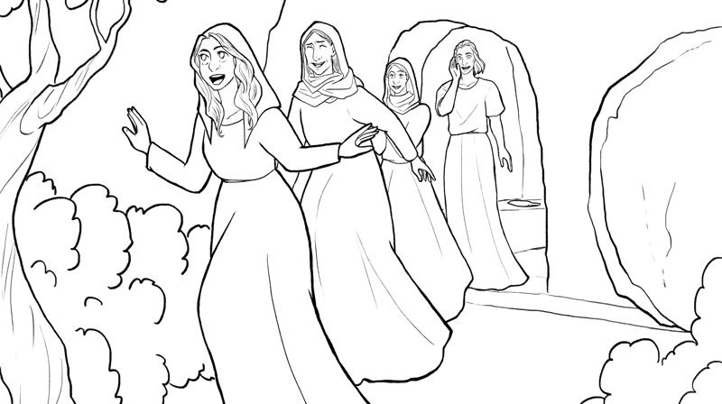 Ill tegning - graven er tom