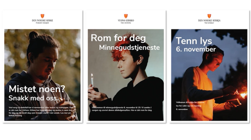 Slike plakater kan menighetene lage selv, med egne tekster og bilder. (Foto: Malin Longva / Von)