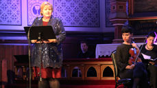 Statsminister Erna Solberg talte om Guds nåde under et arrangement i Johanneskirken i Bergen 4. mars.